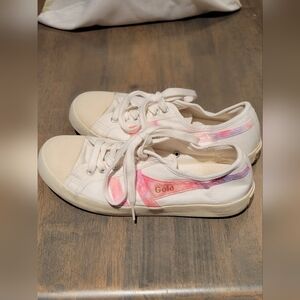 Gola x Madewell Coaster Tie Dye White Canvas Sneakers Women’s Size 6.